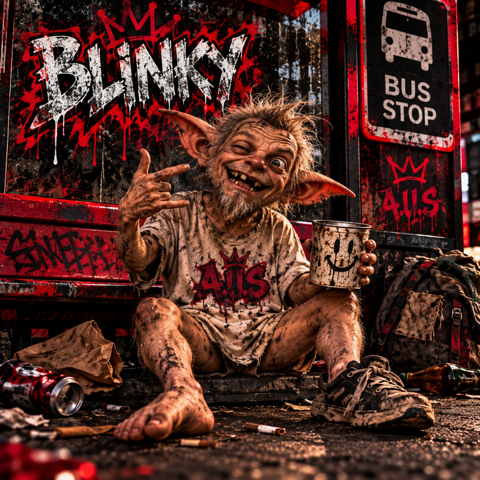 BLINKY A.U.S bus-stop artwork