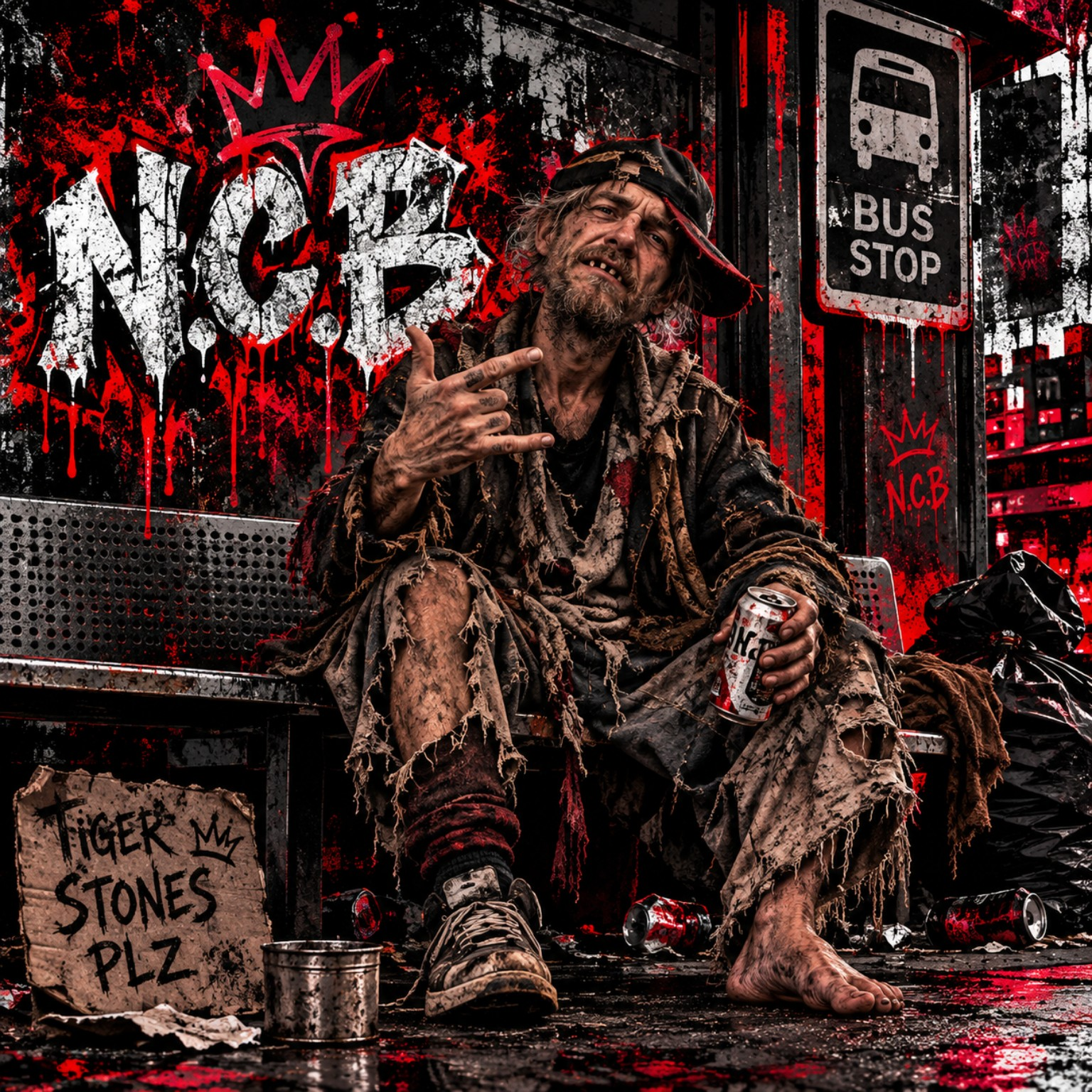 N.C.B A.U.S bus-stop artwork